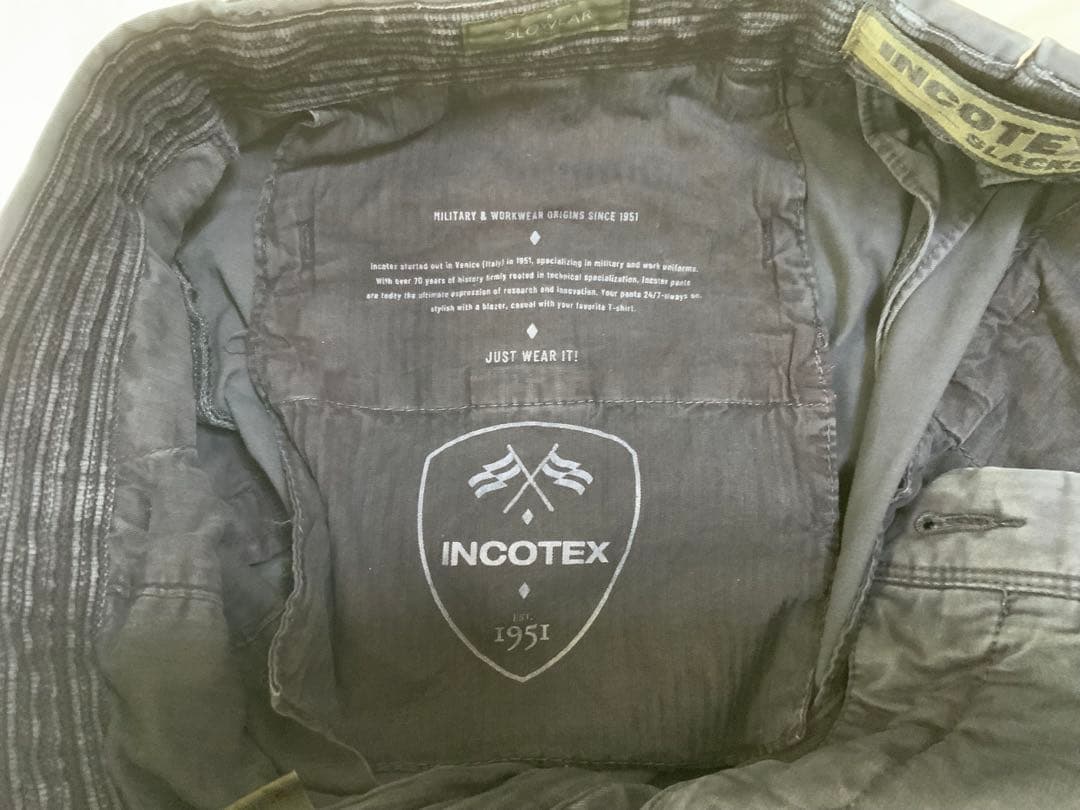 INCOTEX インコテックス チノ 100型　ガーメントダイ　32 ネイビー