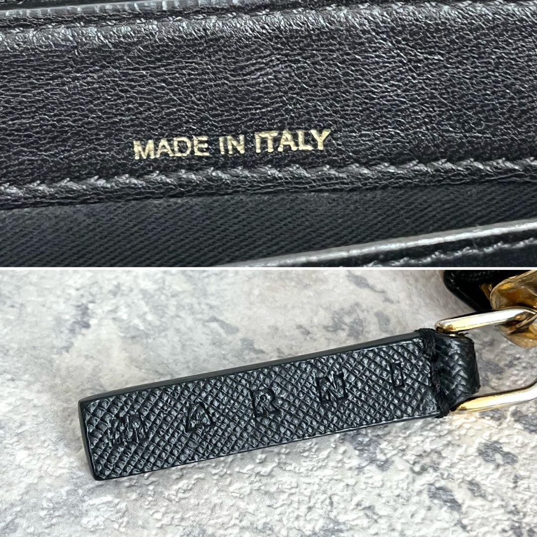 極美品✨MARNI ラウンドファスナー ロゴ サフィアーノレザー ピンクベージュ