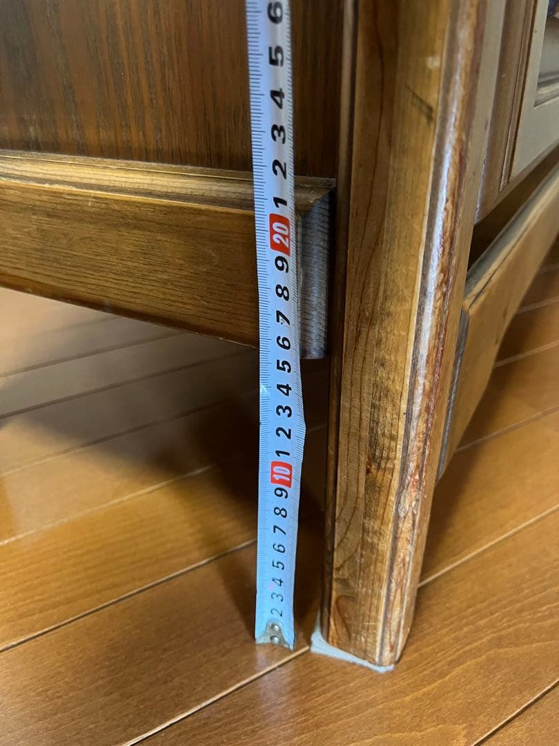 ☆アンティーク木製キャビネット ガラス扉付き 5段