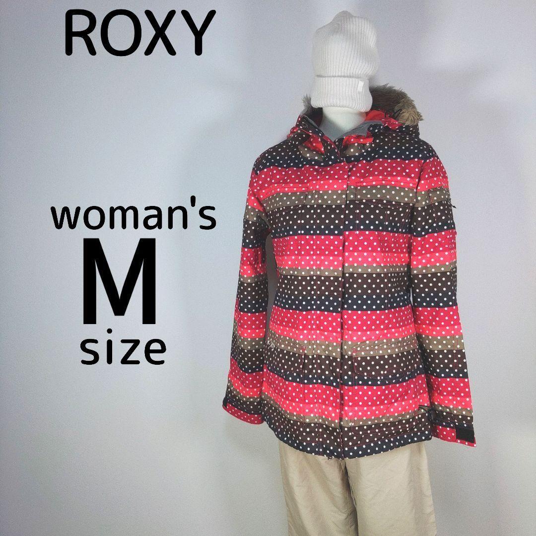 ROXY　ロキシー　レディース　M　スノーボードウェア　ドット　ピンク　ブラウン