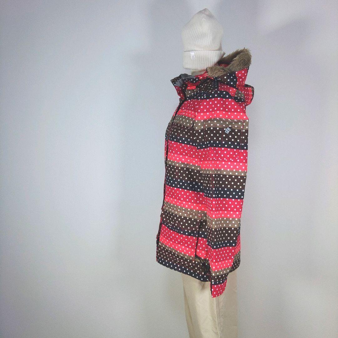 ROXY　ロキシー　レディース　M　スノーボードウェア　ドット　ピンク　ブラウン