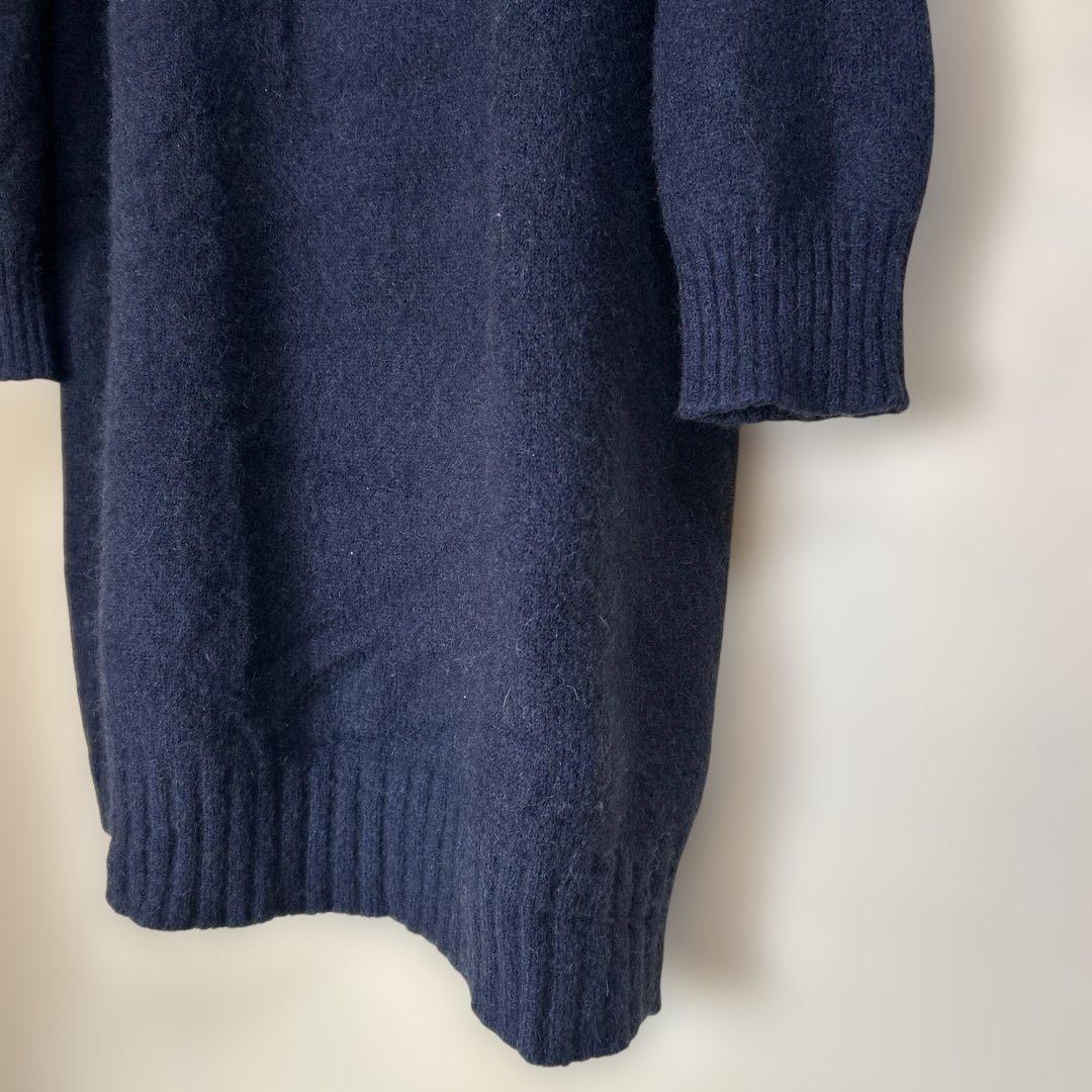 再値下げ　Max Mara マックスマーラタートルネックネイビーニットワンピース