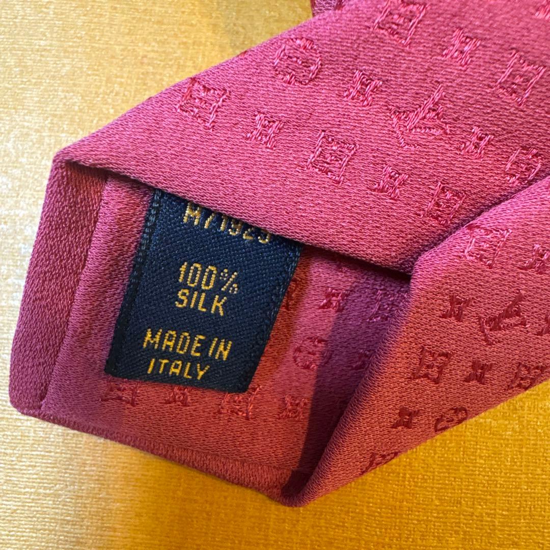 LOUIS VUITTON 赤 ネクタイ シルク100%