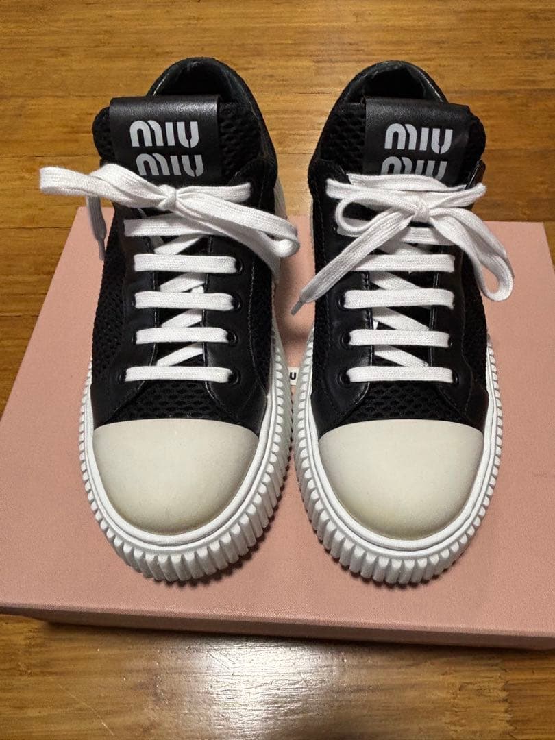 ✰︎S✰︎ Miu Miu ミュウミュウ メッシュ プラットフォームスニーカー