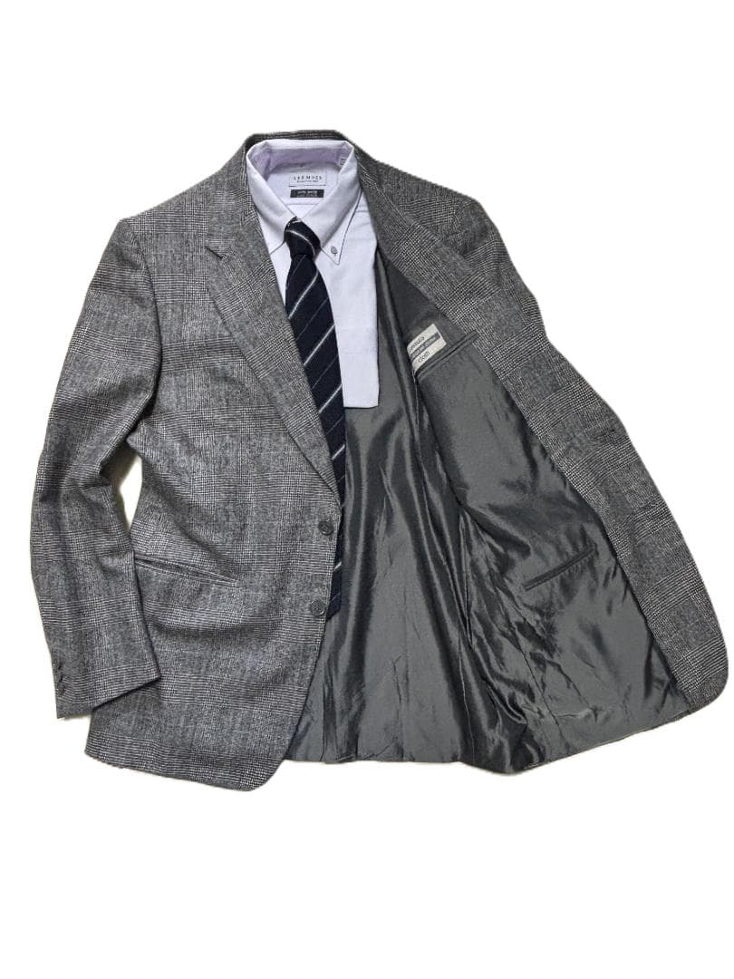 J767★パルジレリ ゼニア ジャケット ブレザー52大きいXL グレンチェック