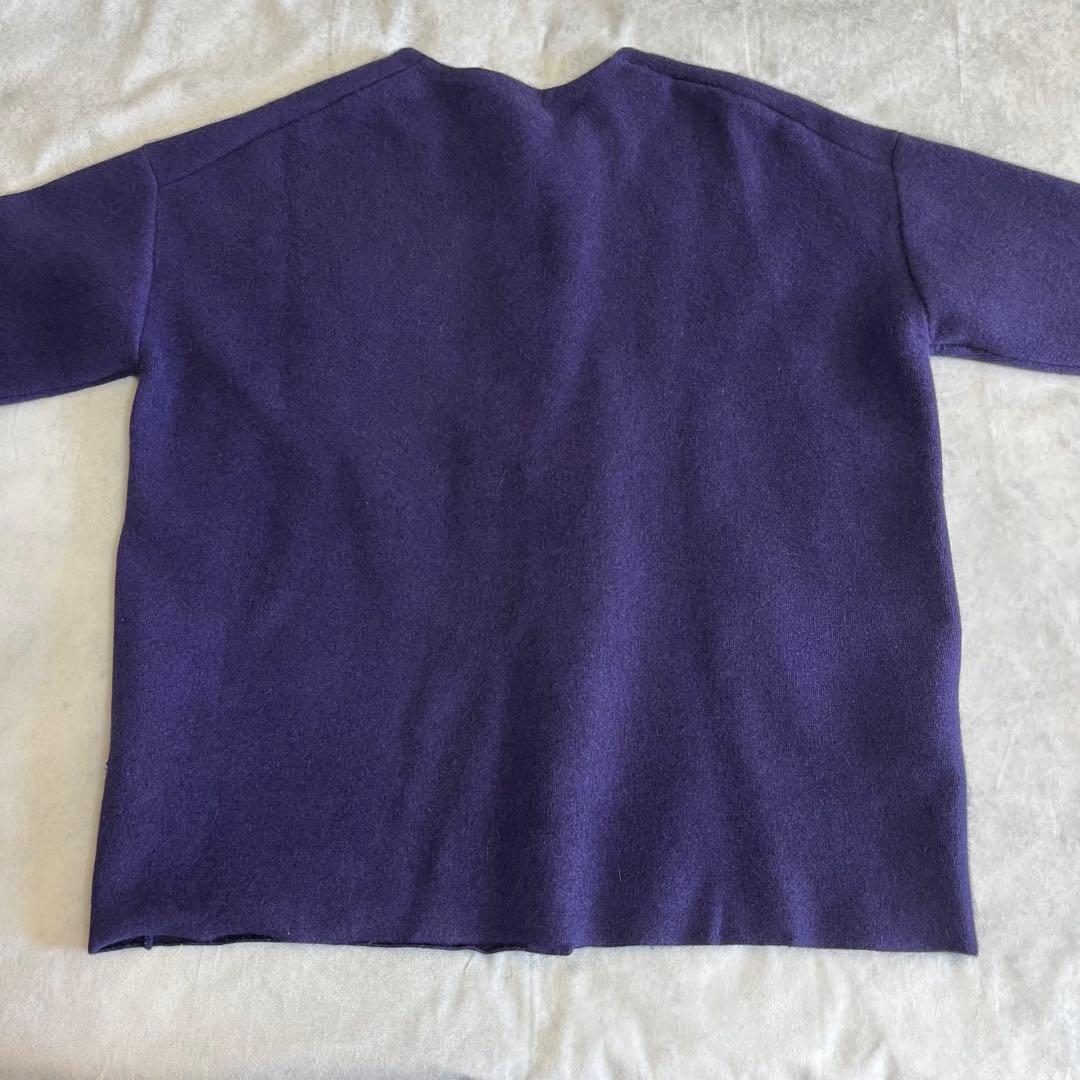 極美品❤️BEARDSLEY ビアズリー 洗えるニットコートラクーン混　パープル