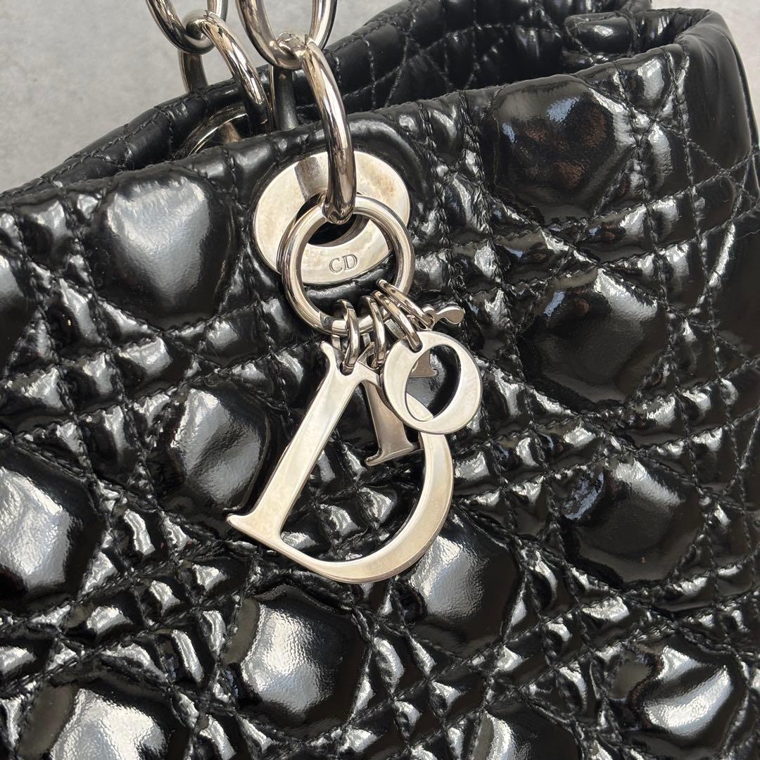 美品 Christian Dior カナージュ パナレア トートバッグ エナメル