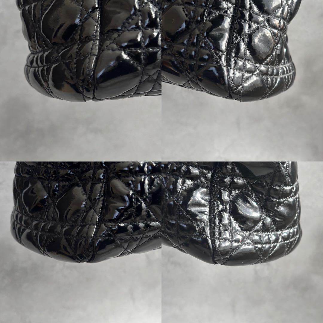 美品 Christian Dior カナージュ パナレア トートバッグ エナメル