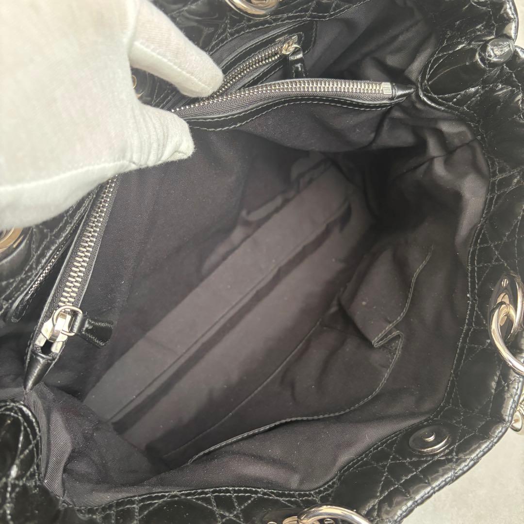 美品 Christian Dior カナージュ パナレア トートバッグ エナメル