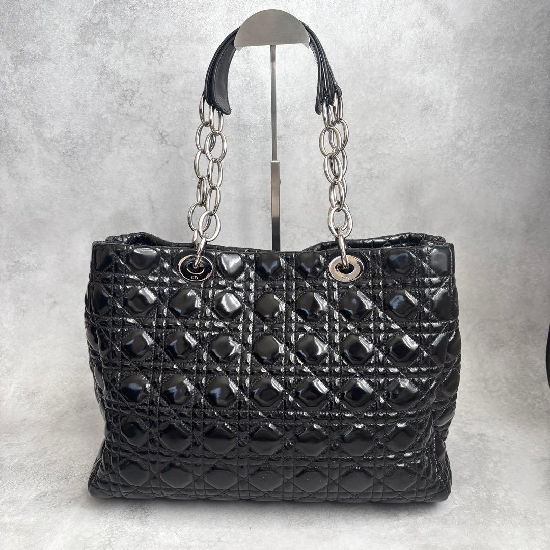 美品 Christian Dior カナージュ パナレア トートバッグ エナメル