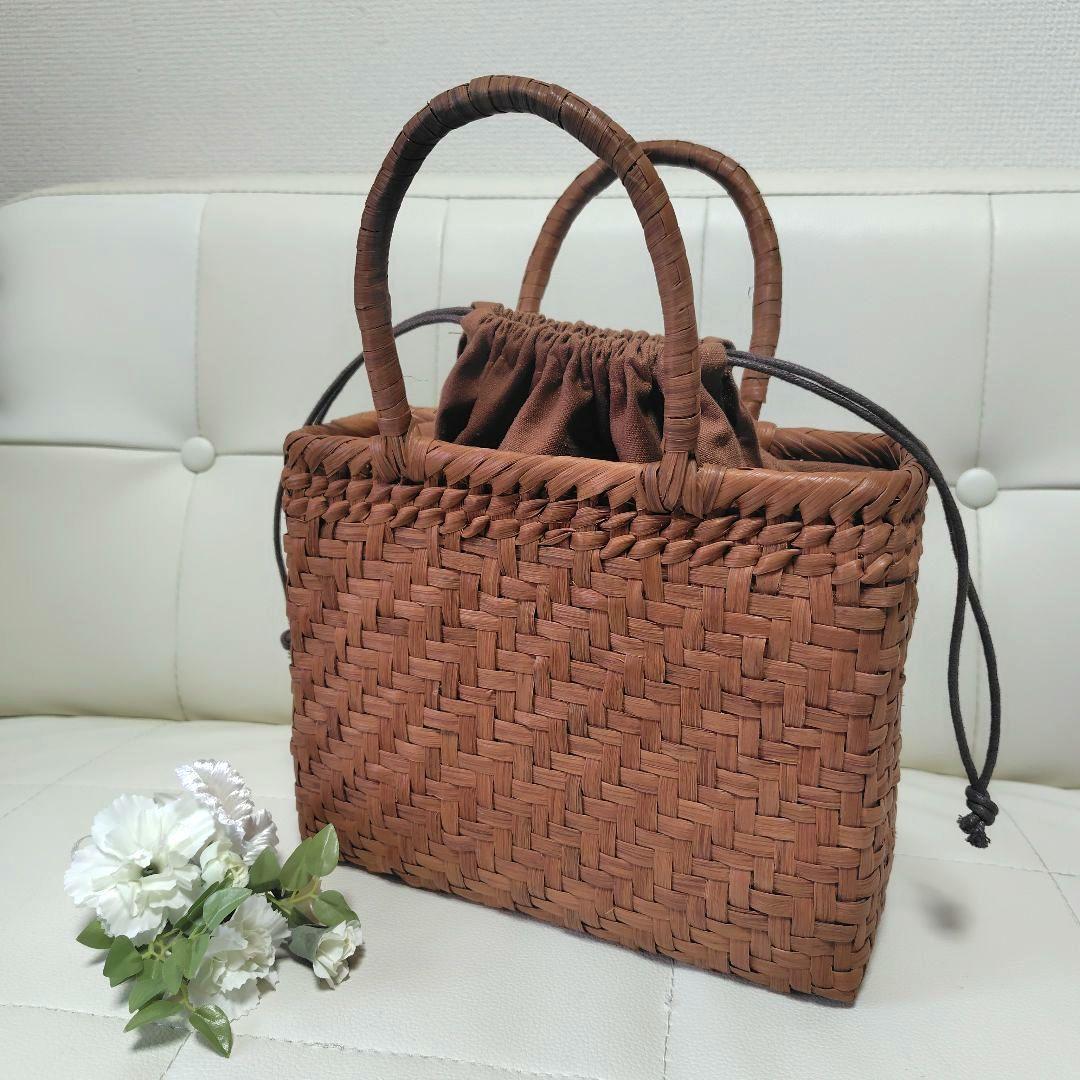 山葡萄かごバッグ　 巾着付き