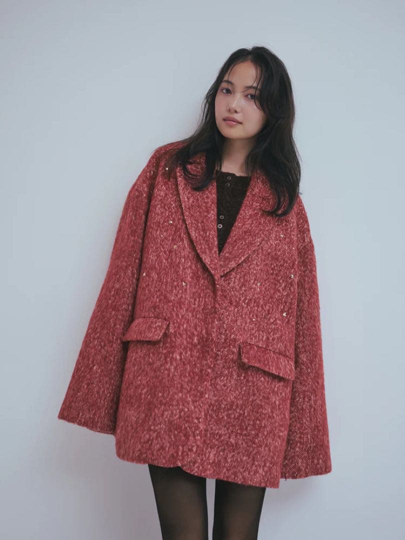 ジャケット・アウター Andequal(shaggy studs coat jacket)