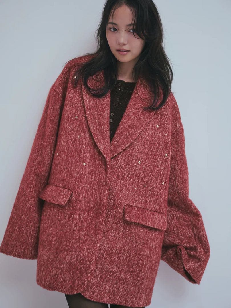 ジャケット・アウター Andequal(shaggy studs coat jacket)