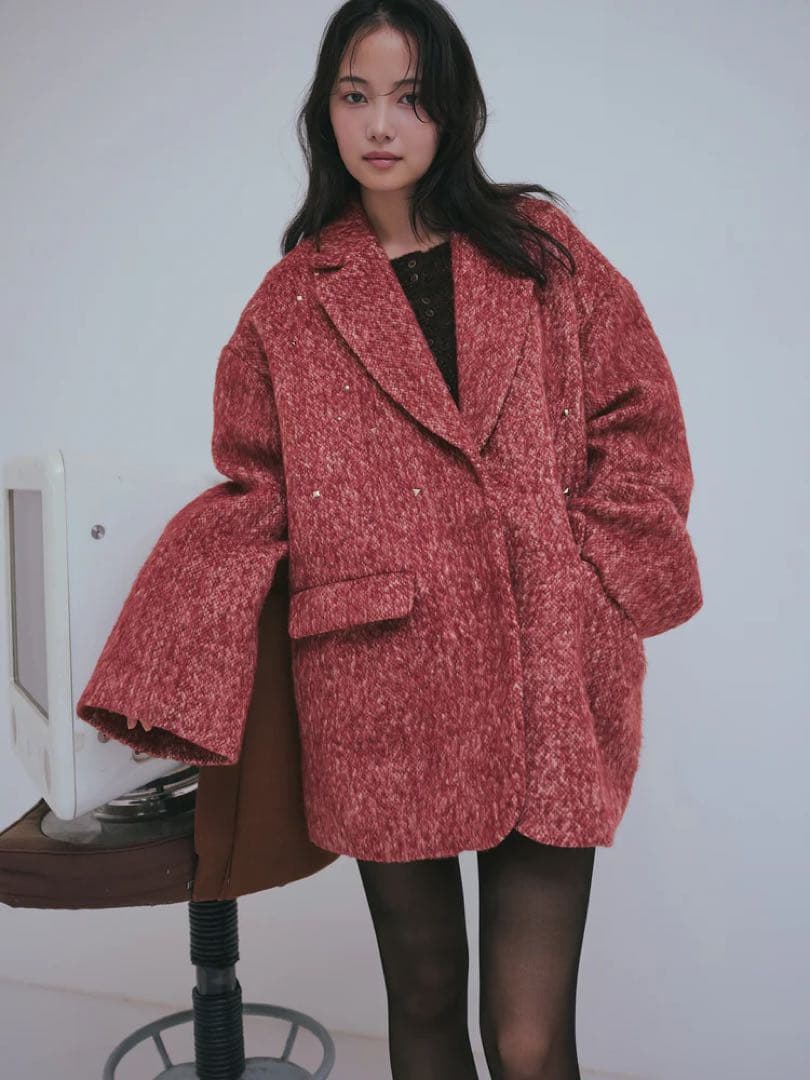 ジャケット・アウター Andequal(shaggy studs coat jacket)