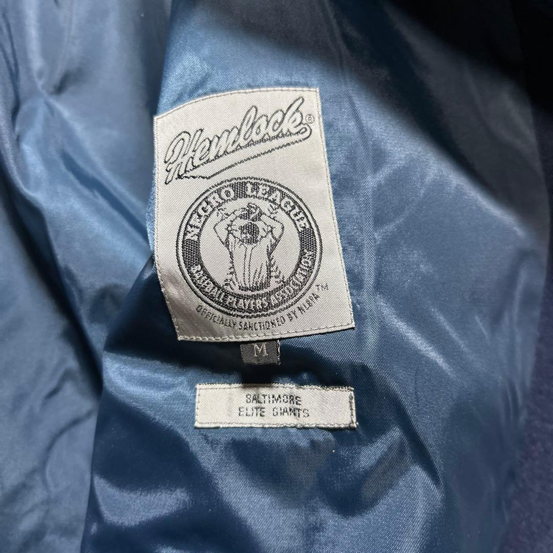 Hemlockオールド ニグロリーグ 美品90s スタジャン B刺繍