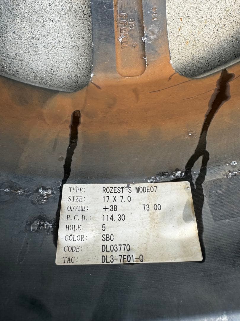 値下げアルミホイール4本セット　ROZEST ・S-MODE07