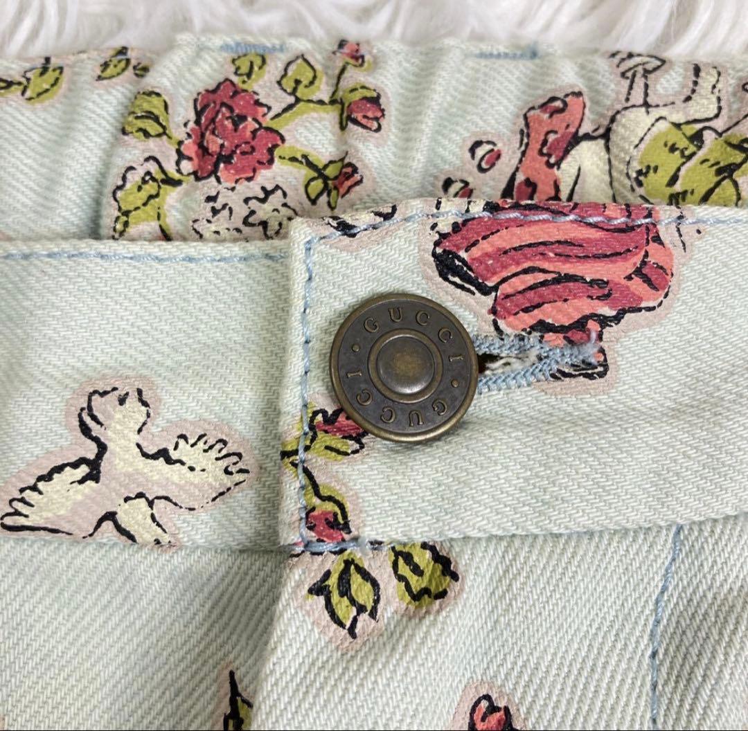 GUCCI2019AWファッションショー限定品　花柄プリントパンツ 32