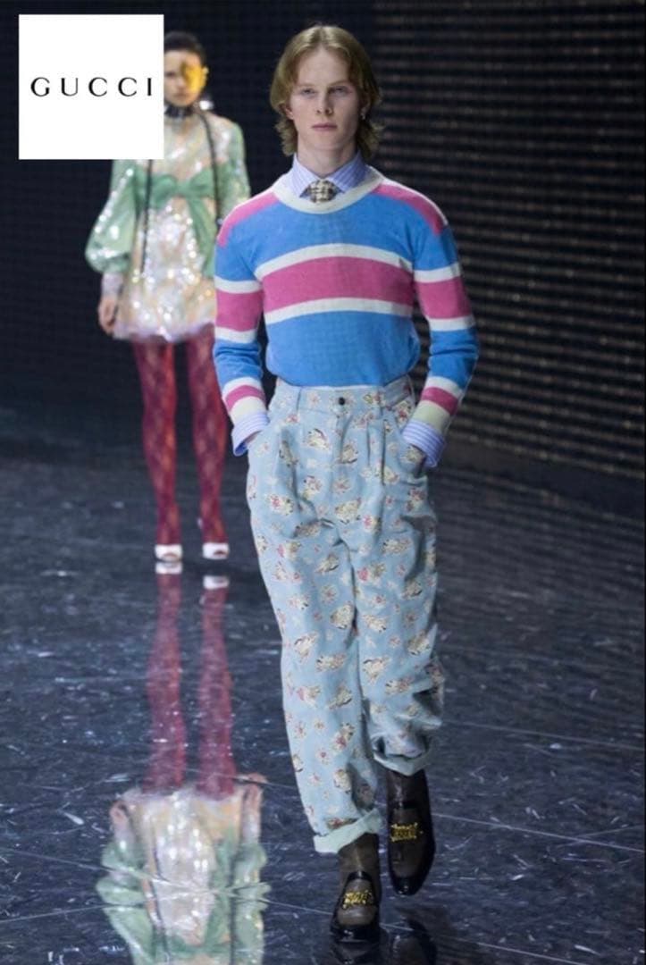 GUCCI2019AWファッションショー限定品　花柄プリントパンツ 32