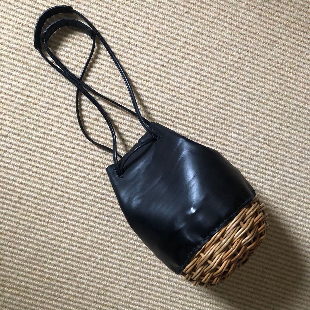 エバゴス オイルレザー 巾着型 ショルダーバッグ 20周年チャーム ebagos