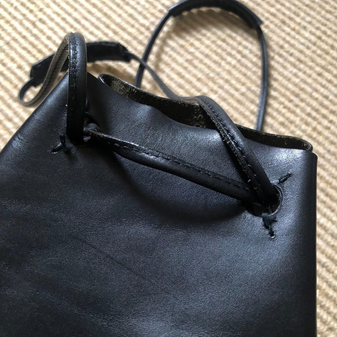 エバゴス オイルレザー 巾着型 ショルダーバッグ 20周年チャーム ebagos