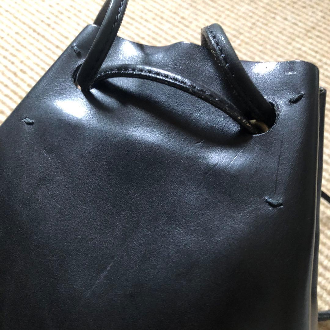 エバゴス オイルレザー 巾着型 ショルダーバッグ 20周年チャーム ebagos