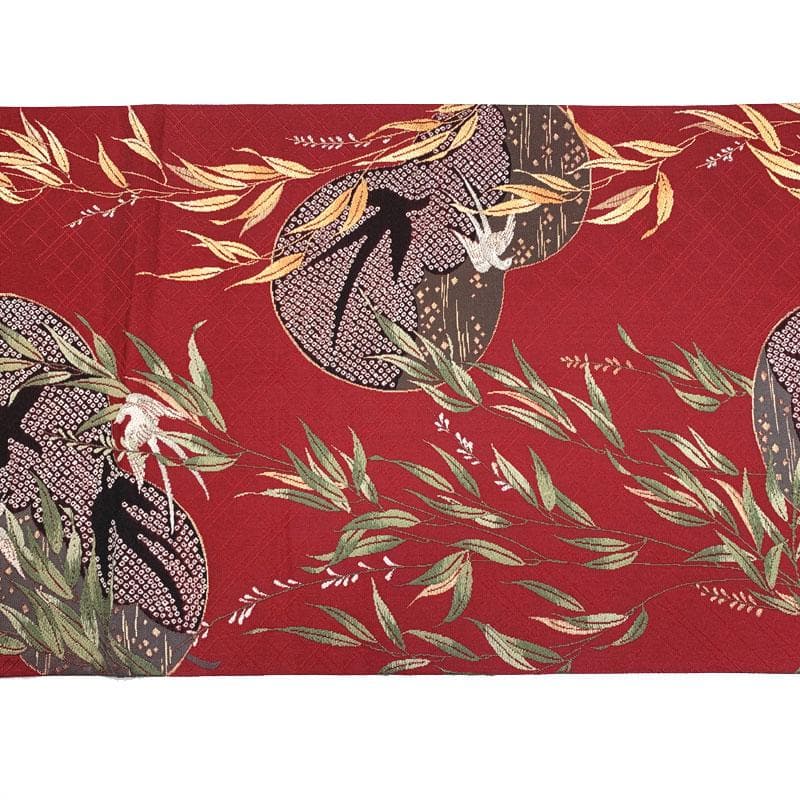 509my36◇大正ロマン 貝島はるみ 柳に瓢箪 鳥 燕 金糸 六通 袋帯◇美品