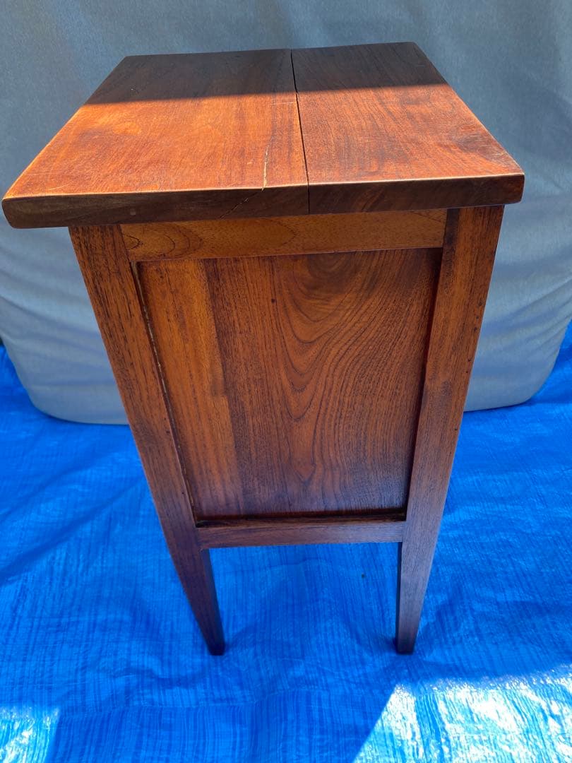 チーク無垢材 アンティーク調 チークスリム　チェスト ナイトテーブル サイド