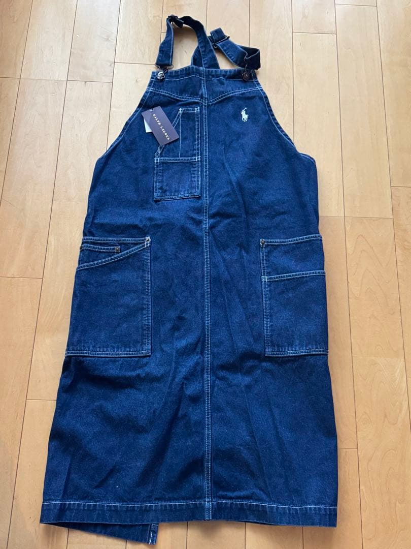 新品　RALPH LAUREN ダークデニム オーバーオールエプロン　タグ付