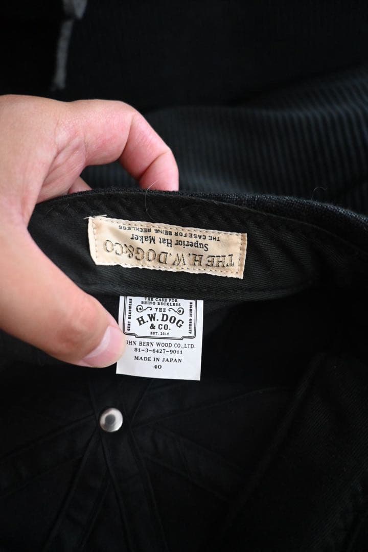 THE H.W.DOG CO. 黒キャスケット サイズ40