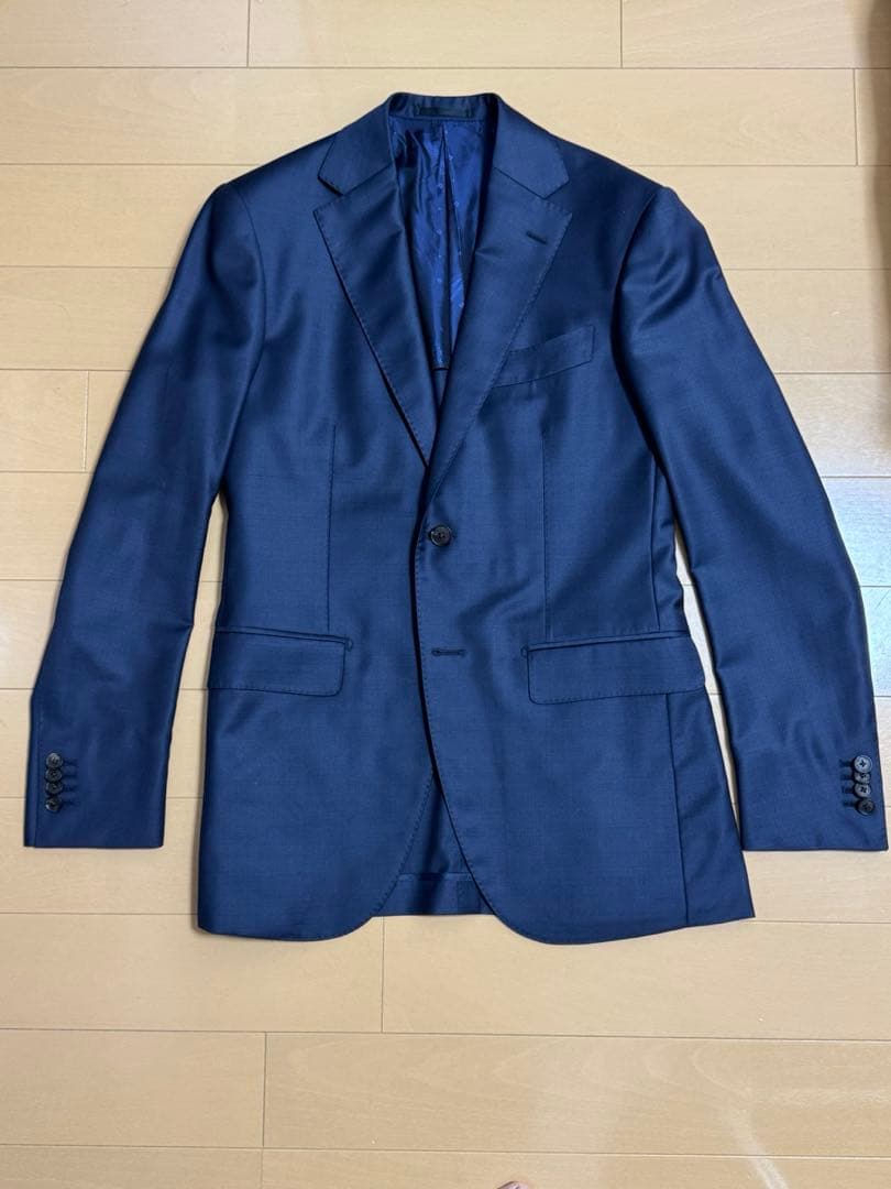 超美品イタリア名門 ゼニア トロフェオ ネイビー 3ピーススーツ