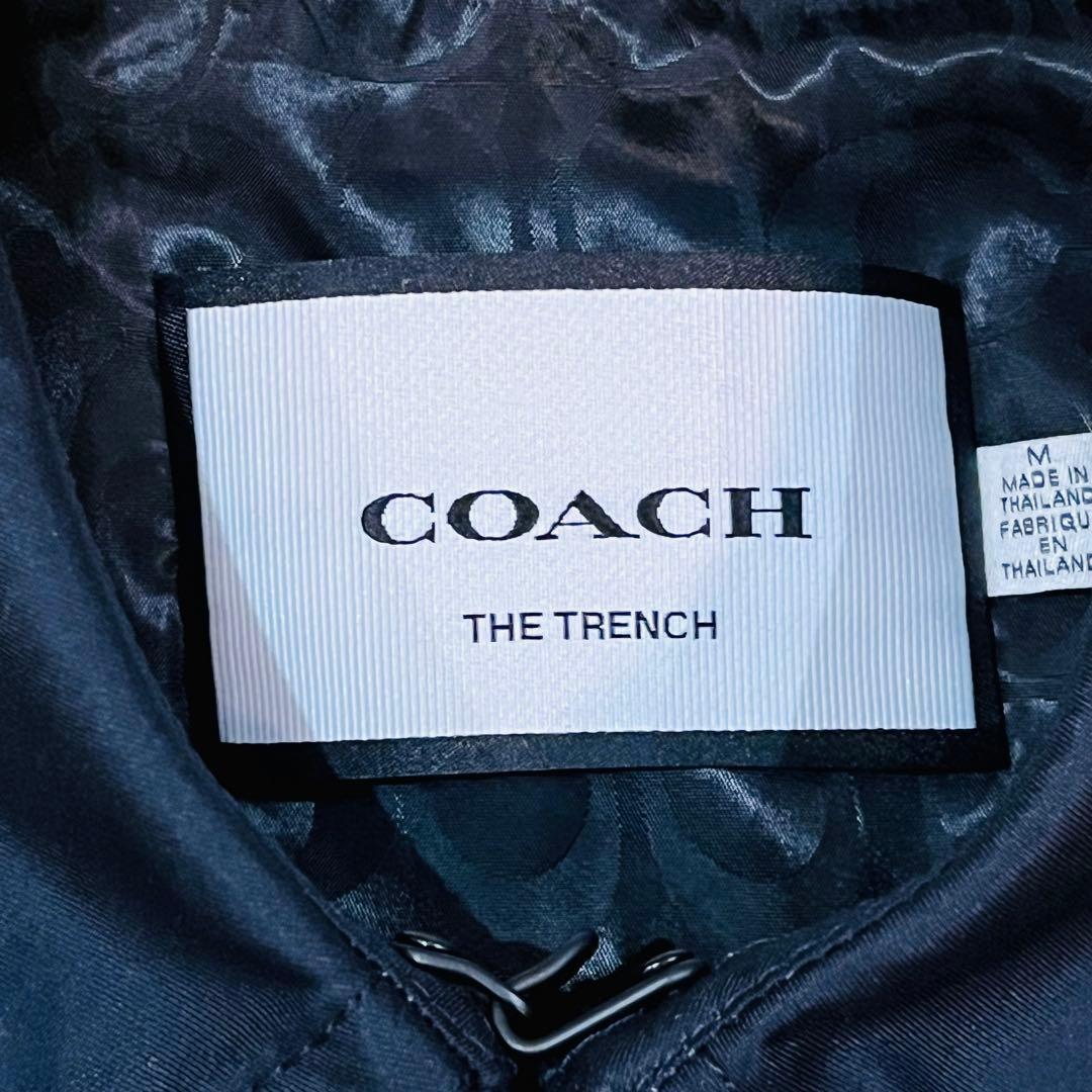 美品✨COACH ネイビー トレンチコート Mサイズ 上品シルエット
