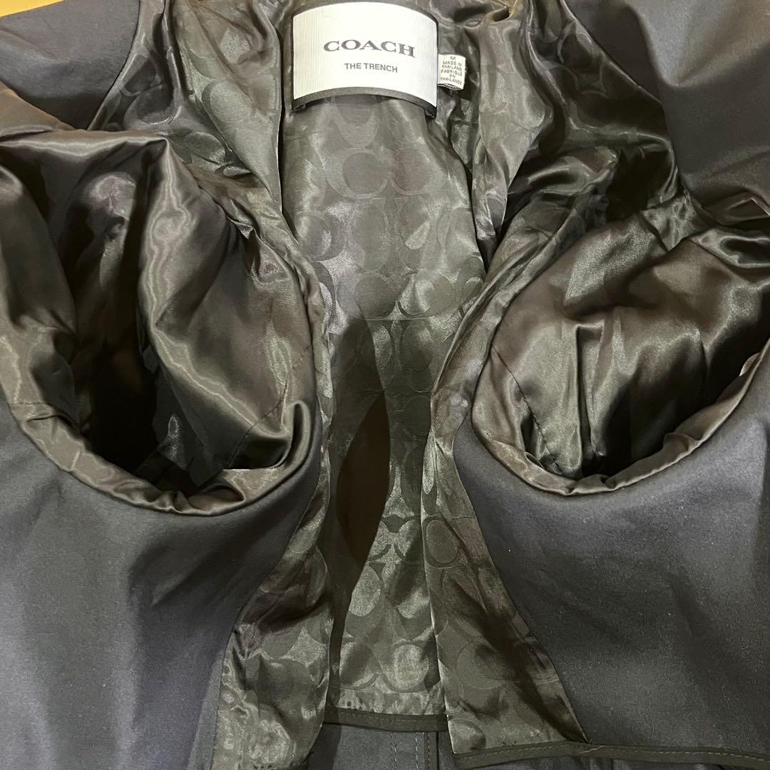 美品✨COACH ネイビー トレンチコート Mサイズ 上品シルエット