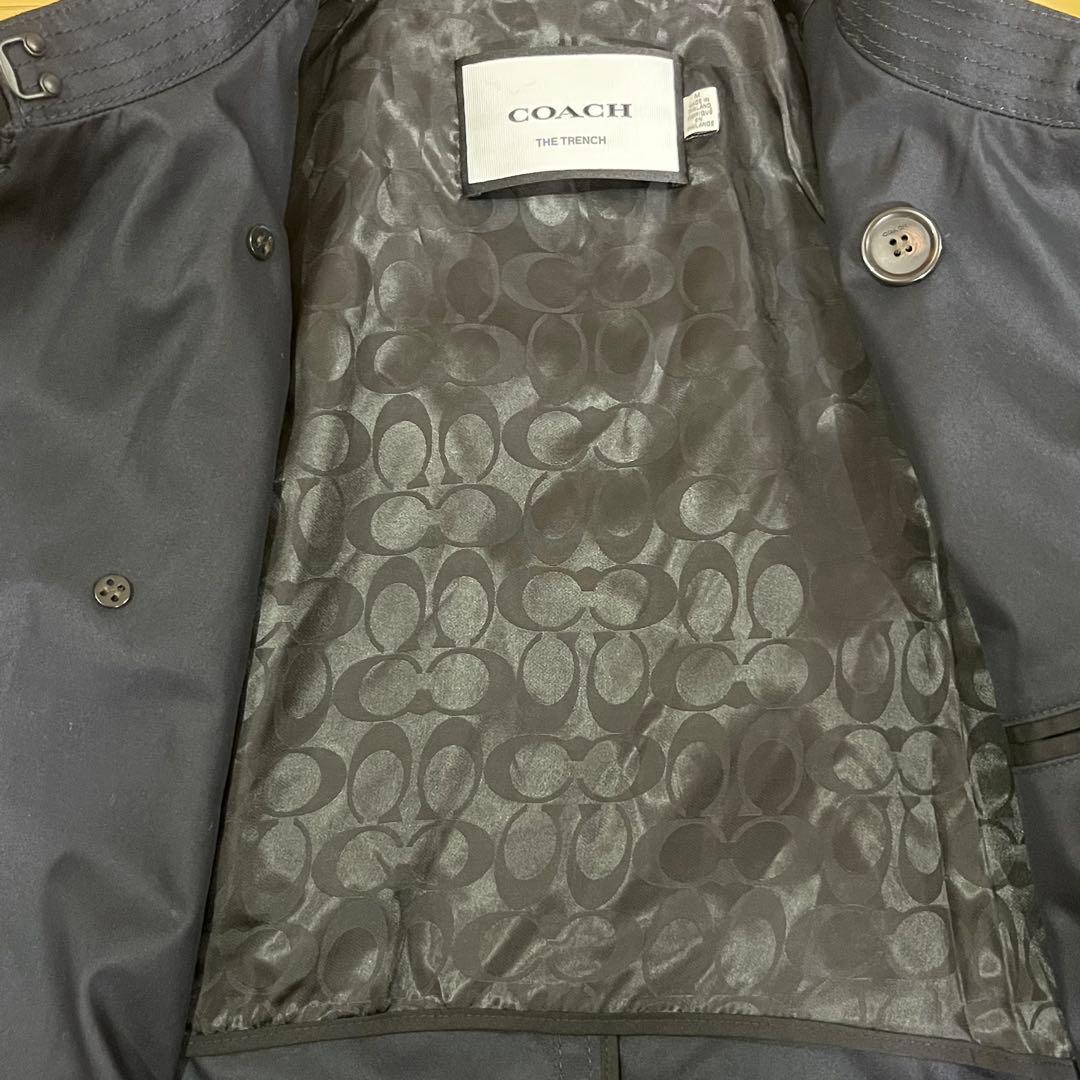 美品✨COACH ネイビー トレンチコート Mサイズ 上品シルエット