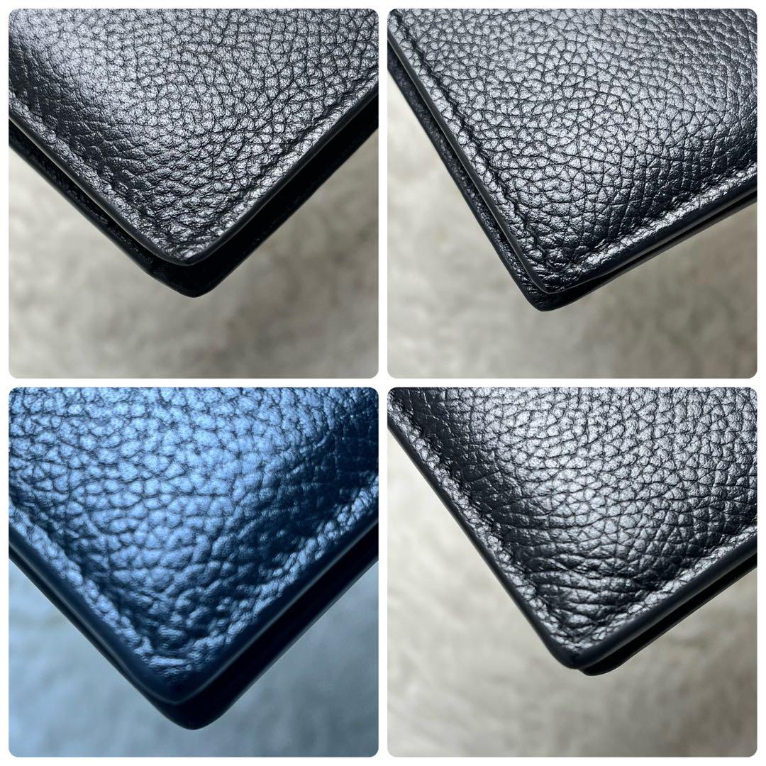 一撃BALENCIAGA 折り財布　レザー　ブラック