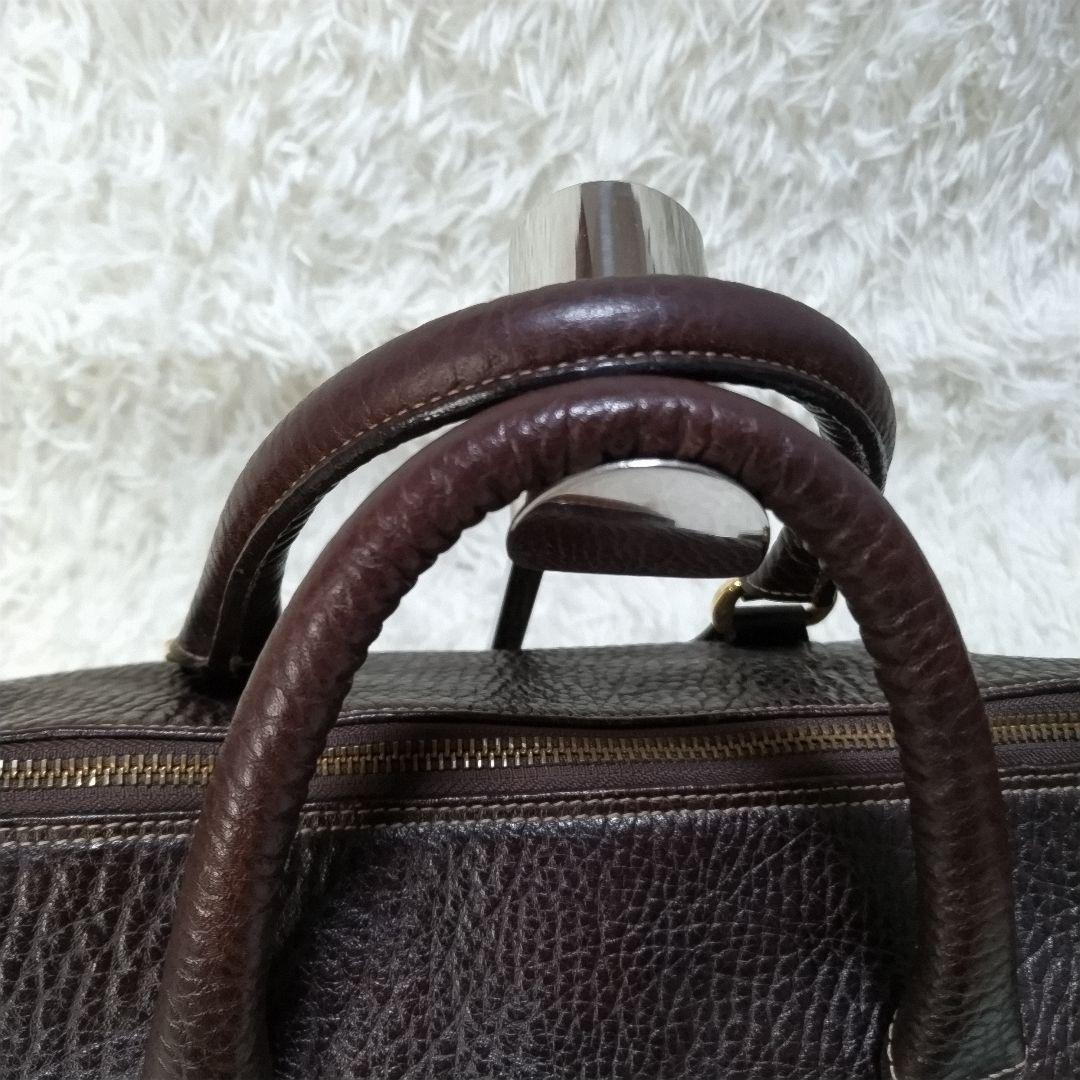 キタムラ　レザーボストンバッグ　南京錠　大容量　旅行　シボ革　ショルダーバッグ