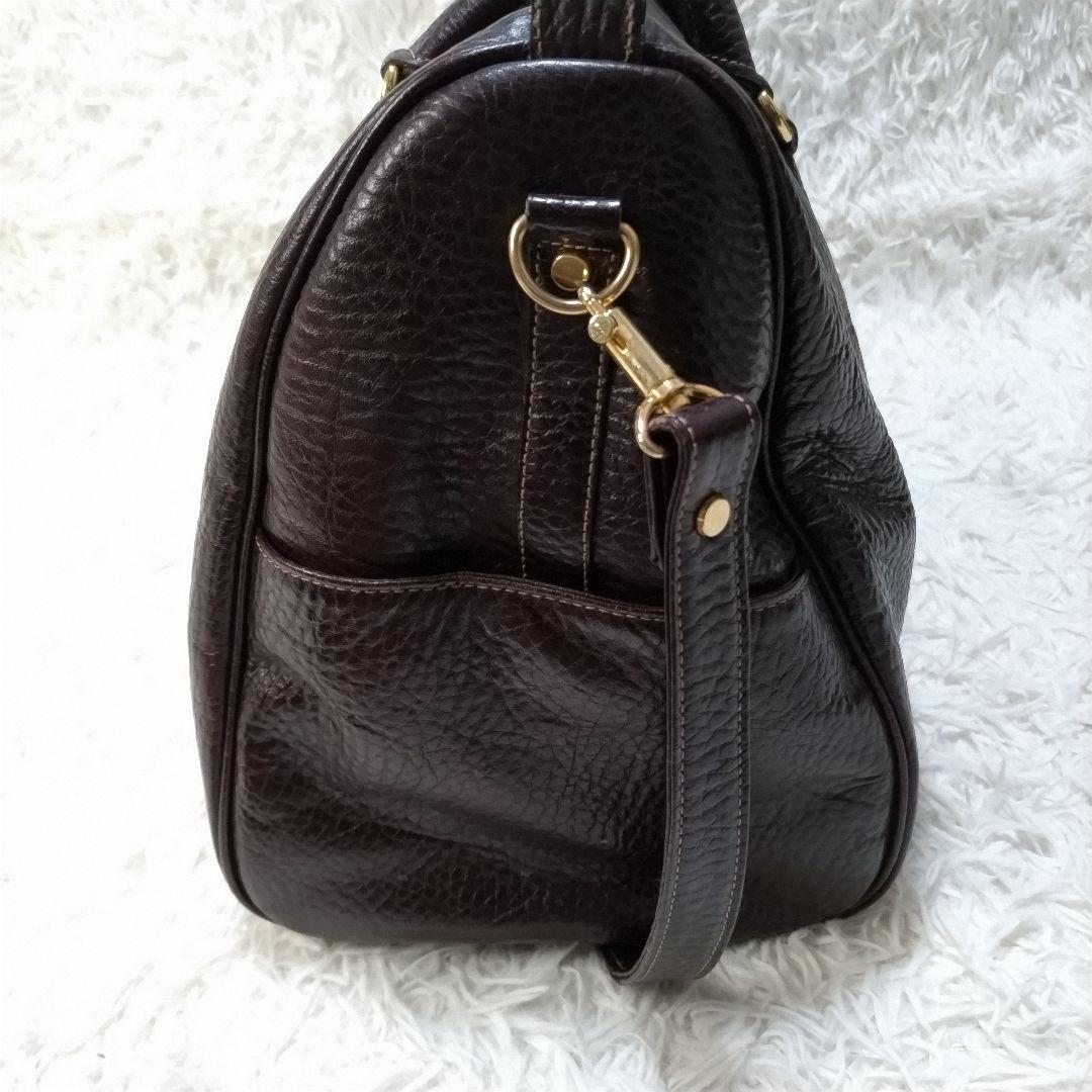 キタムラ　レザーボストンバッグ　南京錠　大容量　旅行　シボ革　ショルダーバッグ