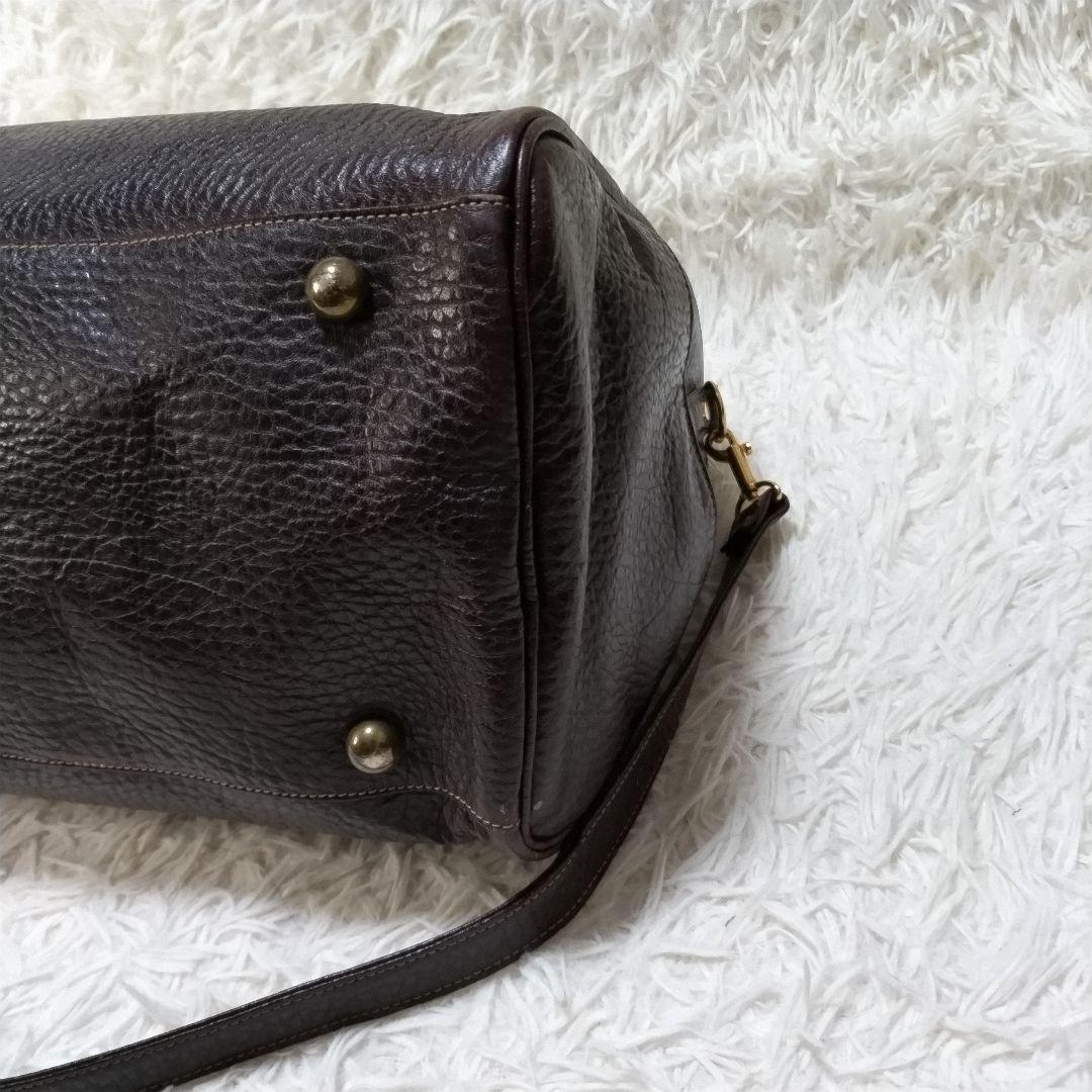 キタムラ　レザーボストンバッグ　南京錠　大容量　旅行　シボ革　ショルダーバッグ