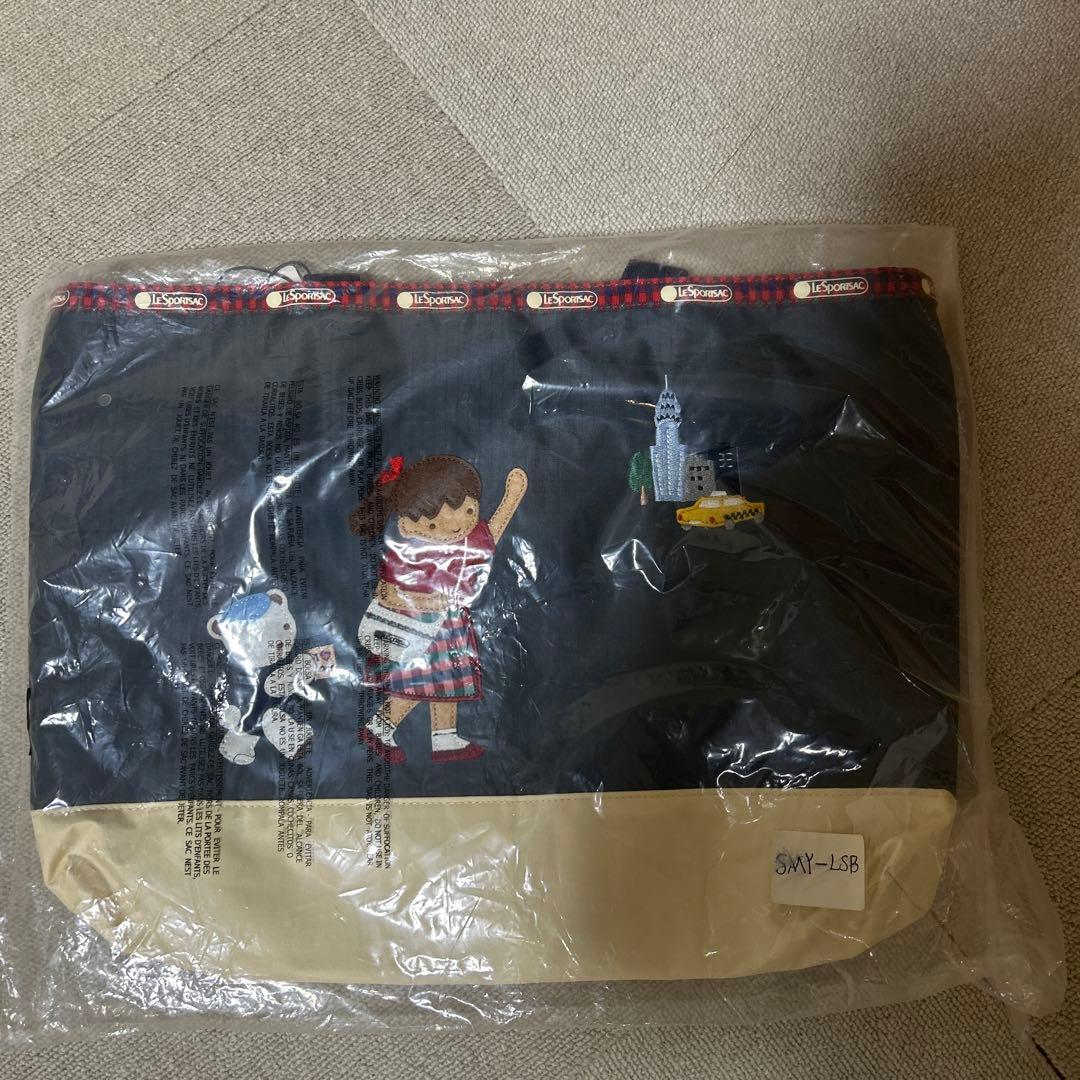 レスポートサック×ファミリア 横型トートバッグ ネイビー 880202