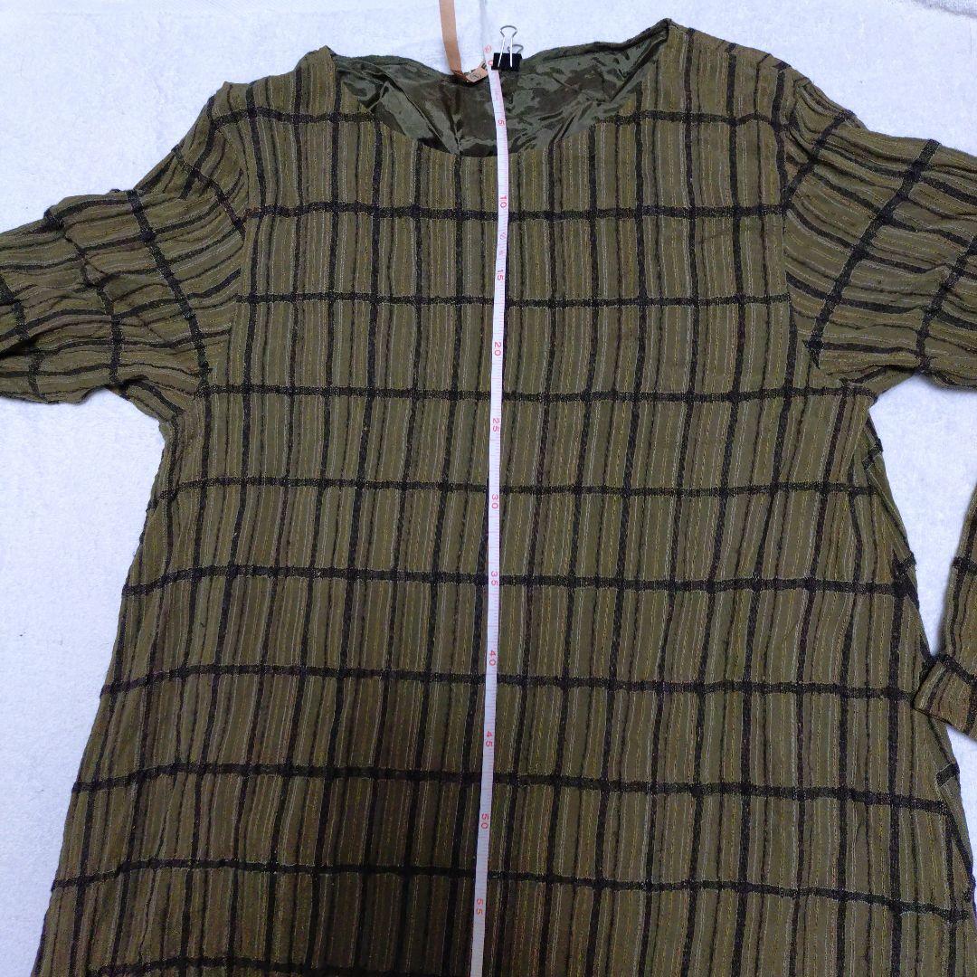 ヨーガンレール　茶系　ロングワンピース 大判ストール付き