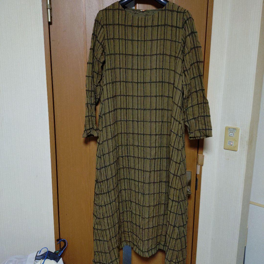 ヨーガンレール　茶系　ロングワンピース 大判ストール付き