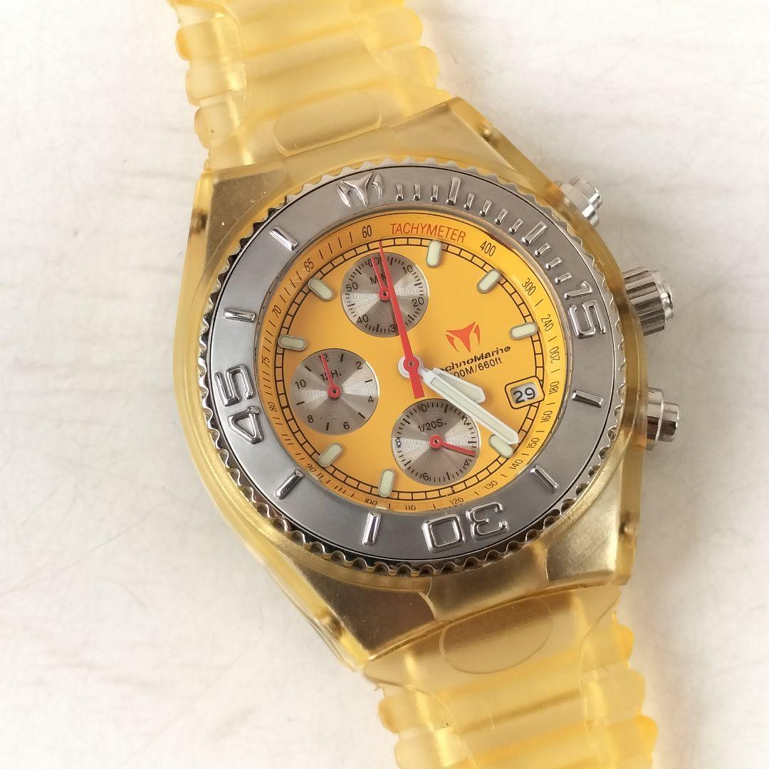 テクノマリーン　クロノグラフ　ダイバーズ　難あり　クオーツ稼働品
