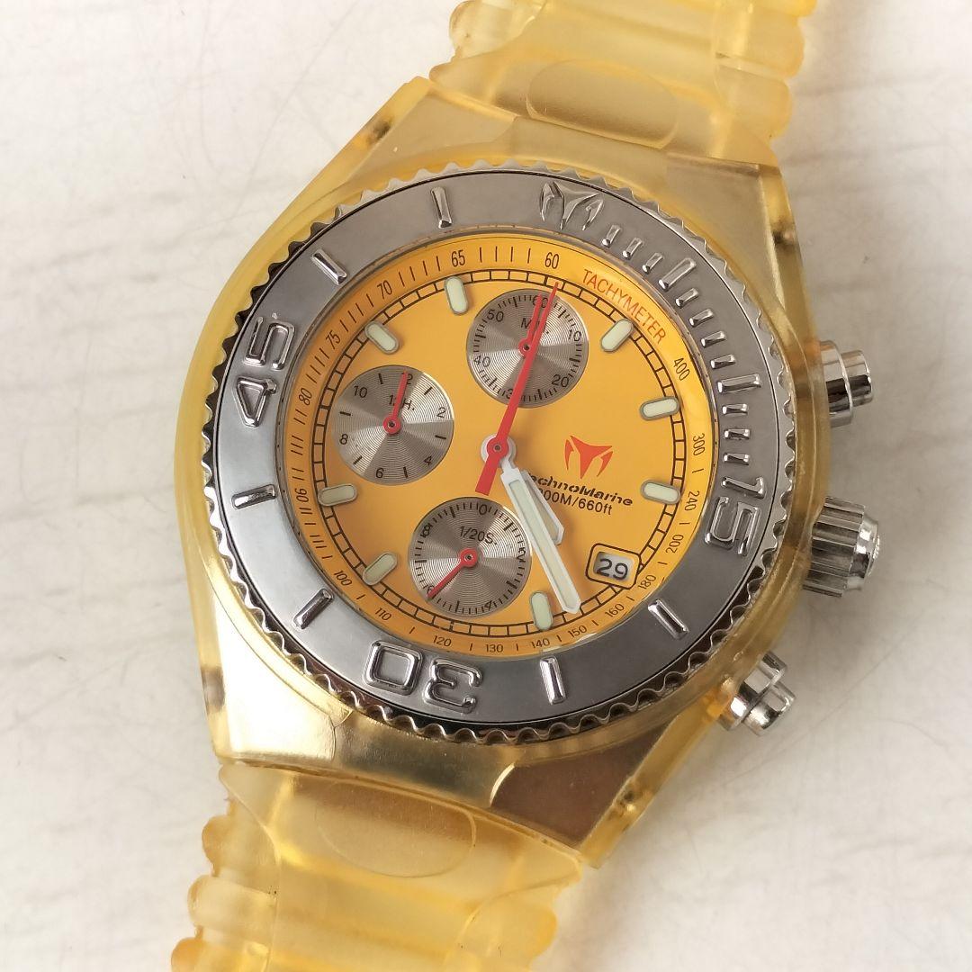 テクノマリーン　クロノグラフ　ダイバーズ　難あり　クオーツ稼働品