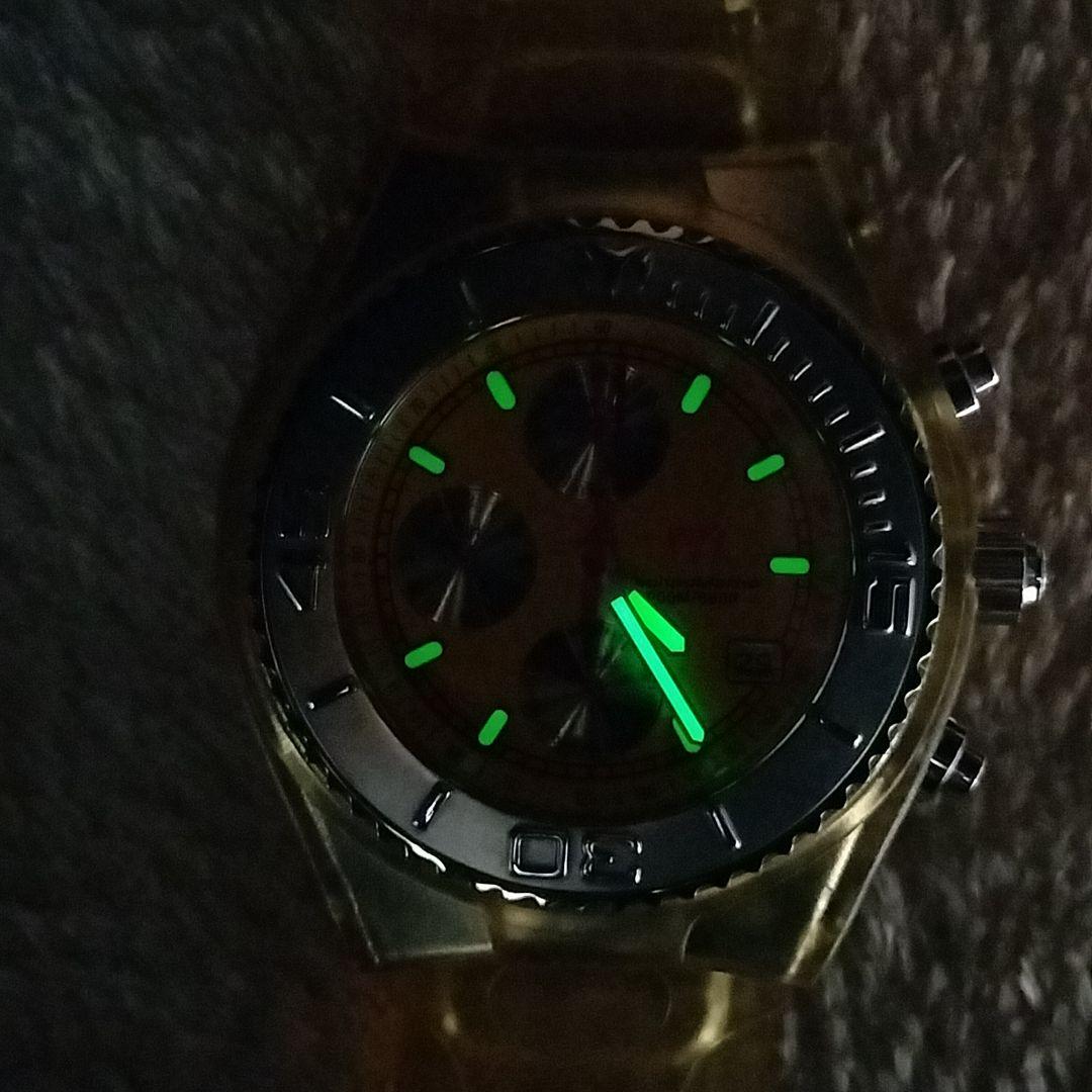 テクノマリーン　クロノグラフ　ダイバーズ　難あり　クオーツ稼働品