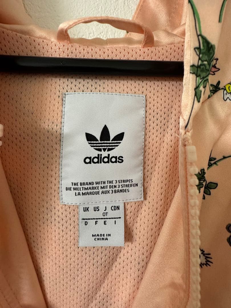 adidasサテン 花柄 アノラック パーカー ジャージXL