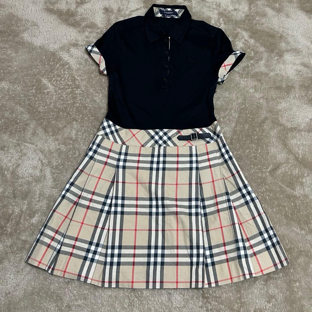 150㎝　バーバリーロンドンノバチェックドッキングワンピース