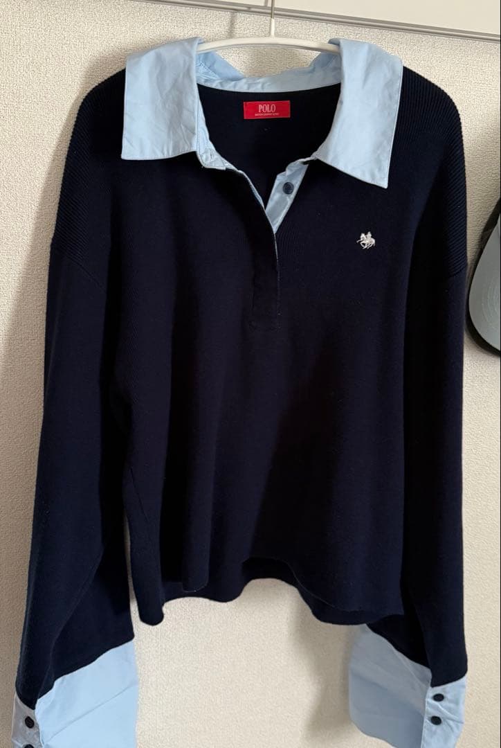 LAGUMAMOON POLO シャツカラーカフニットプルオーバー