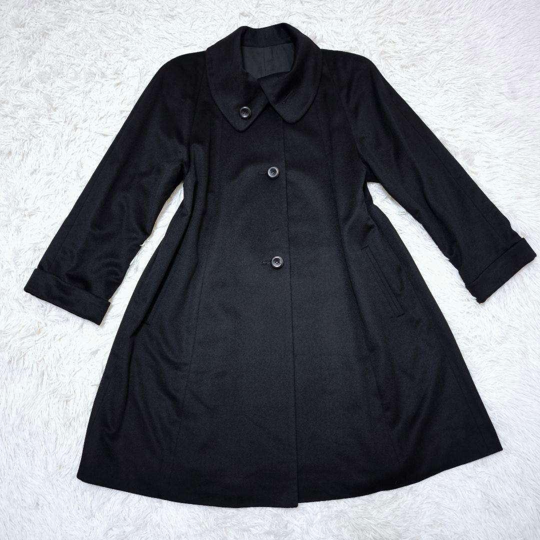【未使用級】コロンボ COLOMBO ピュアカシミヤ100% ロングコート42黒