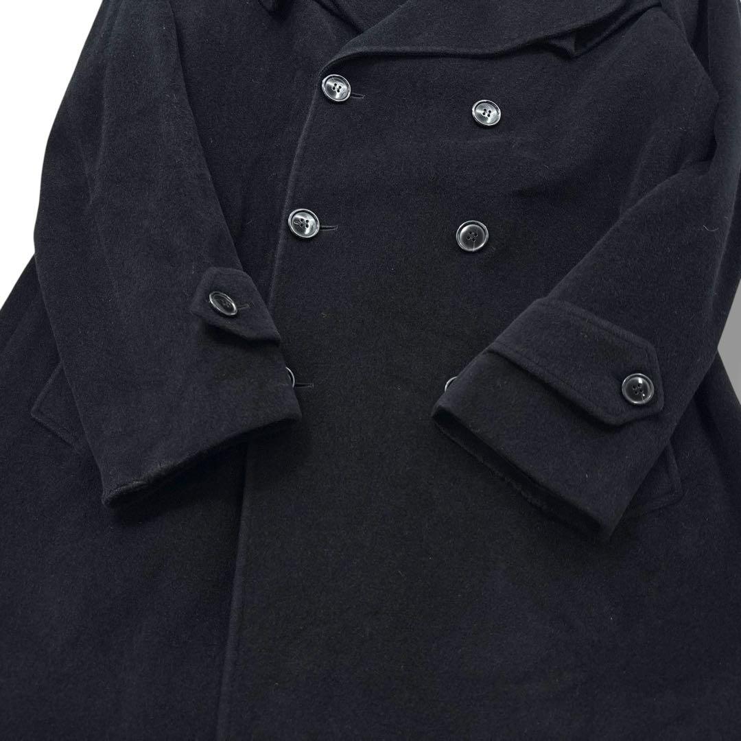 高級】ARMANI　エンポリオアルマーニ 　アンゴラ　トレンチコート　ロング　黒