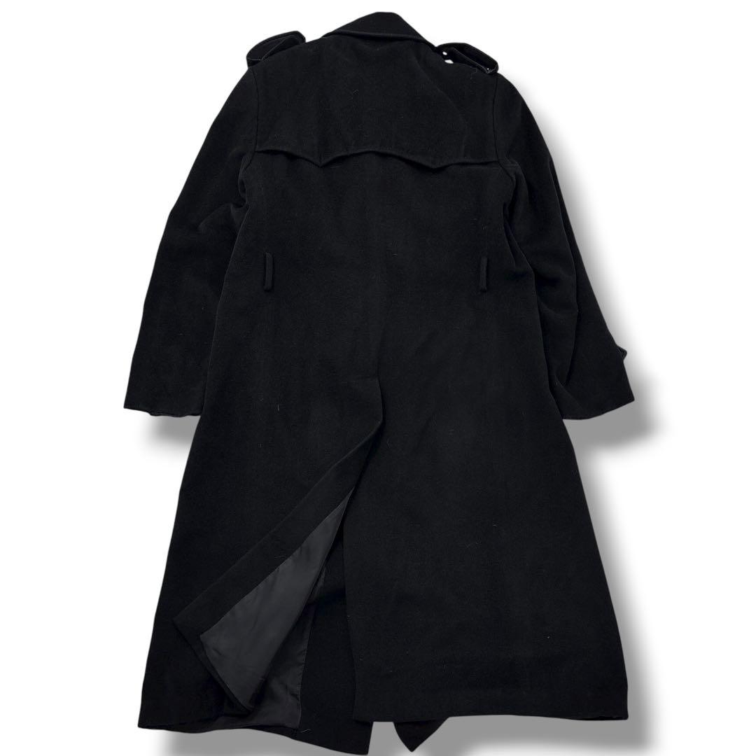 高級】ARMANI　エンポリオアルマーニ 　アンゴラ　トレンチコート　ロング　黒