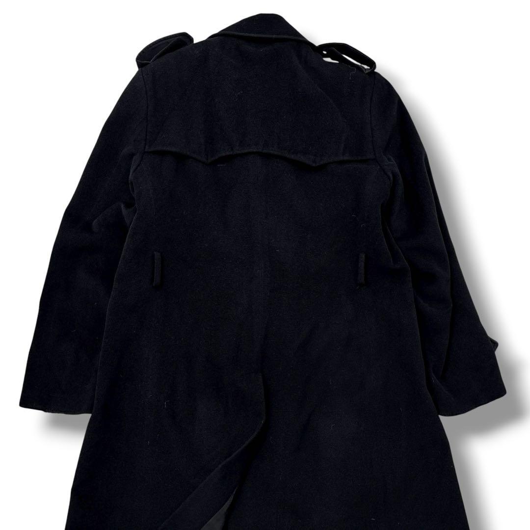 高級】ARMANI　エンポリオアルマーニ 　アンゴラ　トレンチコート　ロング　黒